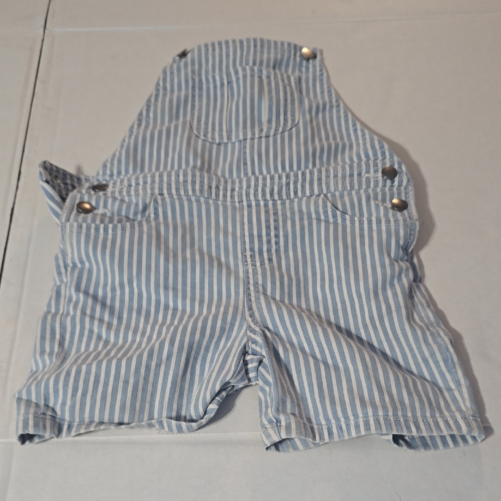 Wonder Nation Blue and White Striped Overalls